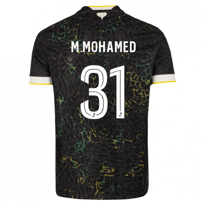 Danxen Dames Mostafa Mohamed #31 Zwart Wit Geel Uitshirt Uittenue 2026/27 T-Shirt