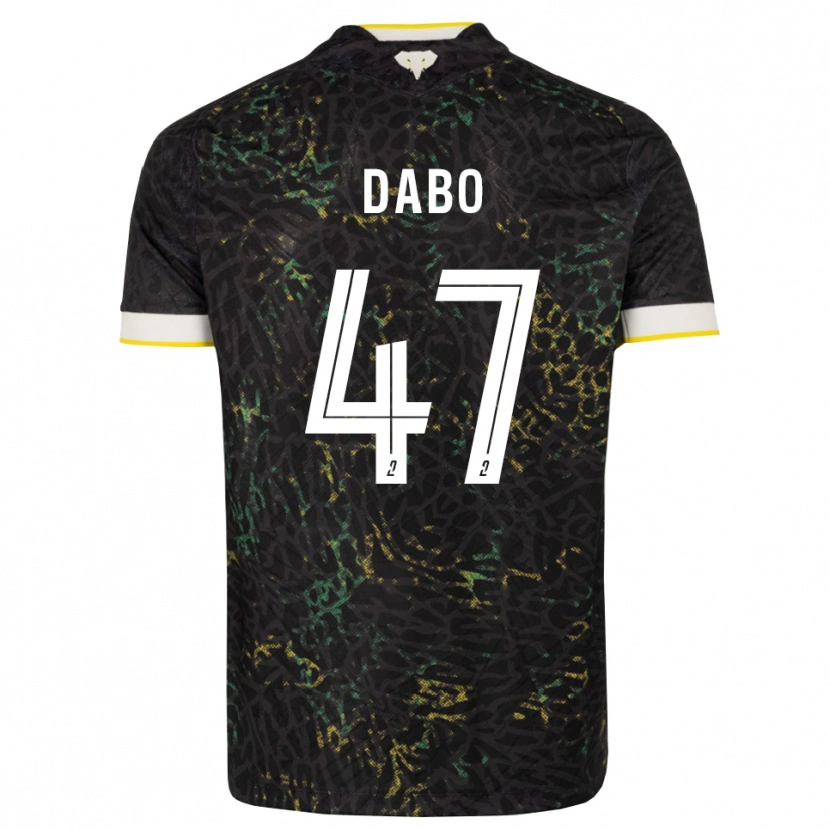Danxen Dames Moustapha Dabo #47 Zwart Wit Geel Uitshirt Uittenue 2026/27 T-Shirt