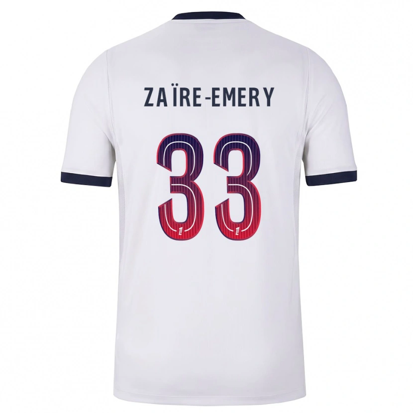 Danxen Dames Warren Zaïre-Emery #33 Wit Zwart Rood Uitshirt Uittenue 2026/27 T-Shirt