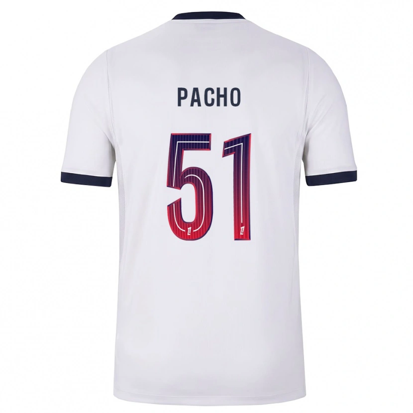 Danxen Dames Willian Pacho #51 Wit Zwart Rood Uitshirt Uittenue 2026/27 T-Shirt