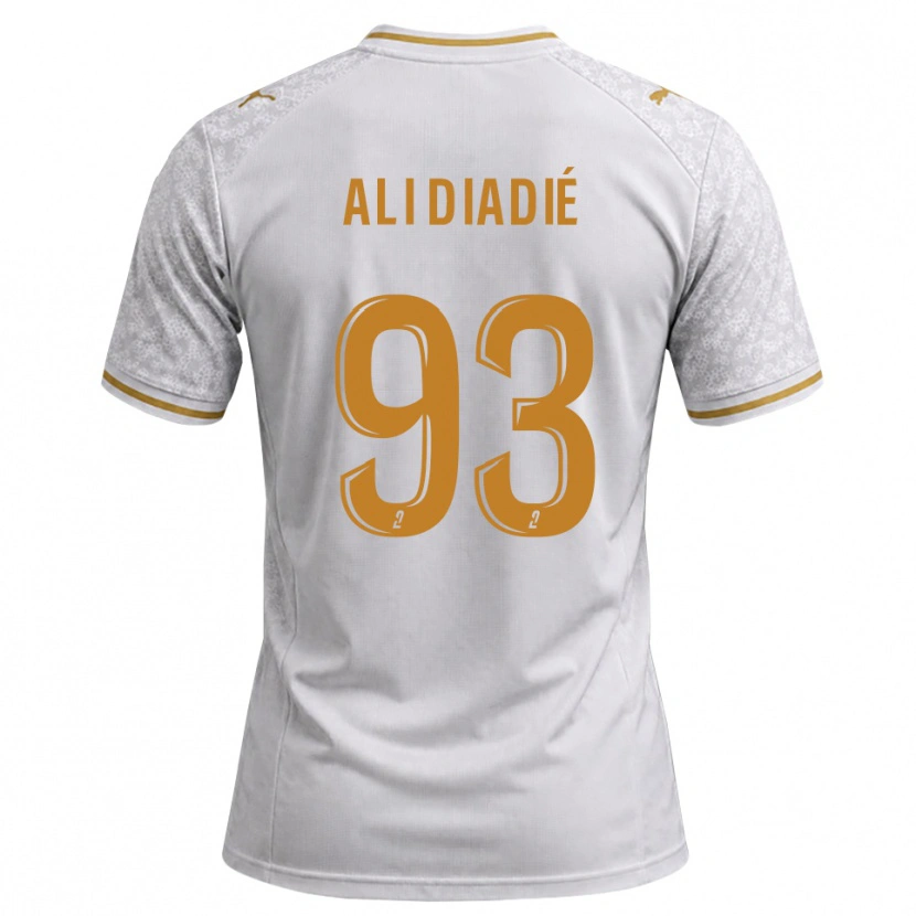 Danxen Dames Mohamed Ali Diadié #93 Wit Grijs Goudenrood Uitshirt Uittenue 2026/27 T-Shirt