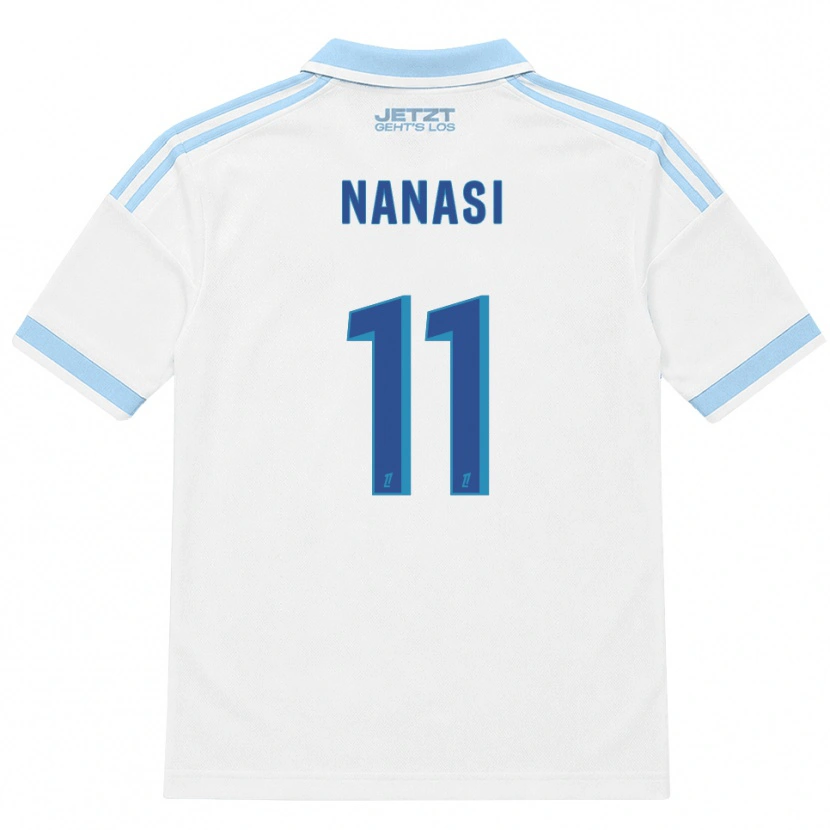 Danxen Dames Sebastian Nanasi #11 Licht Hemelsblauw Wit Rood Uitshirt Uittenue 2026/27 T-Shirt