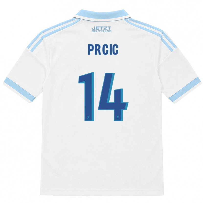 Danxen Dames Sanjin Prcic #14 Licht Hemelsblauw Wit Rood Uitshirt Uittenue 2026/27 T-Shirt