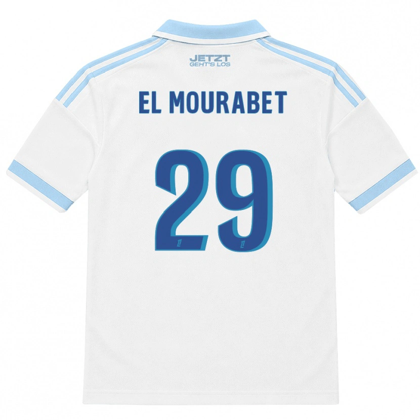 Danxen Dames Samir El Mourabet #29 Licht Hemelsblauw Wit Rood Uitshirt Uittenue 2026/27 T-Shirt