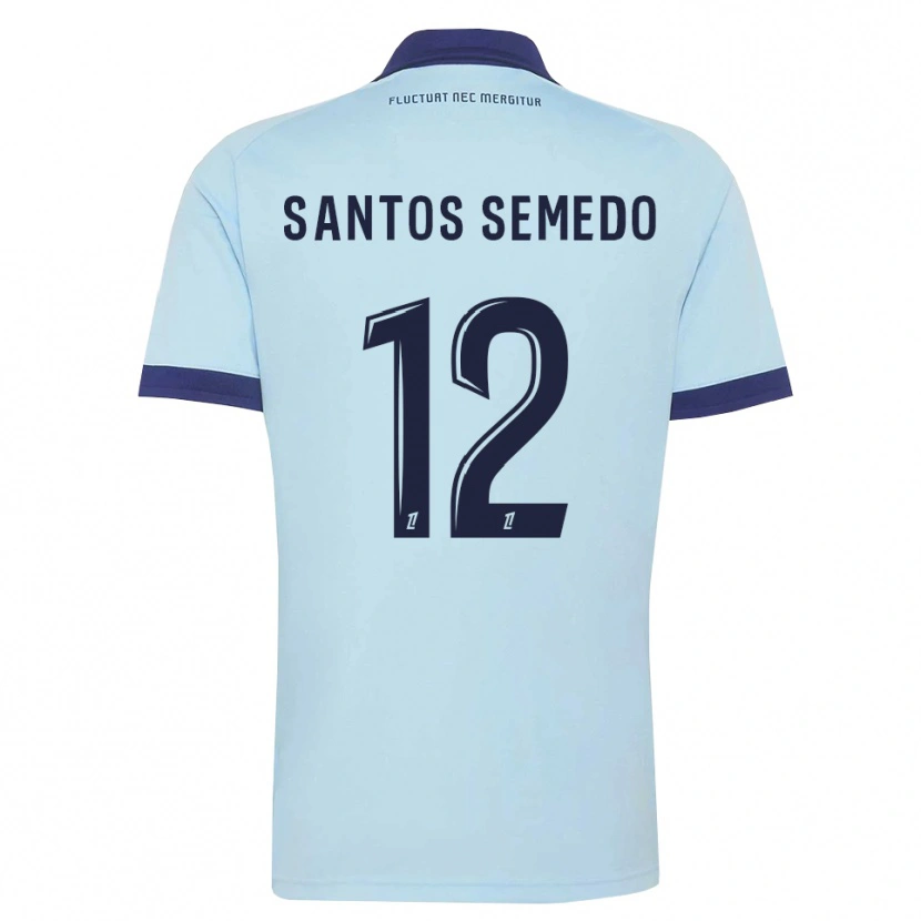 Danxen Dames Ilyes Dos Santos Semedo #12 Centaurieblauw Zwart Uitshirt Uittenue 2026/27 T-Shirt