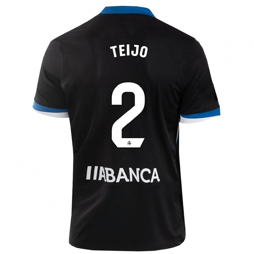 Danxen Dames Quique Teijo #2 Zwart Blauw Wit Uitshirt Uittenue 2026/27 T-Shirt