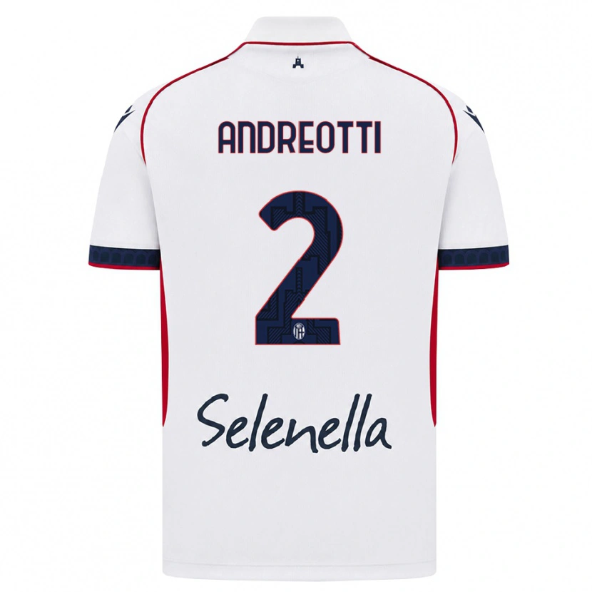 Danxen Dames Matteo Andreotti #2 Wit Rood Koninklijk Blauw Uitshirt Uittenue 2026/27 T-Shirt