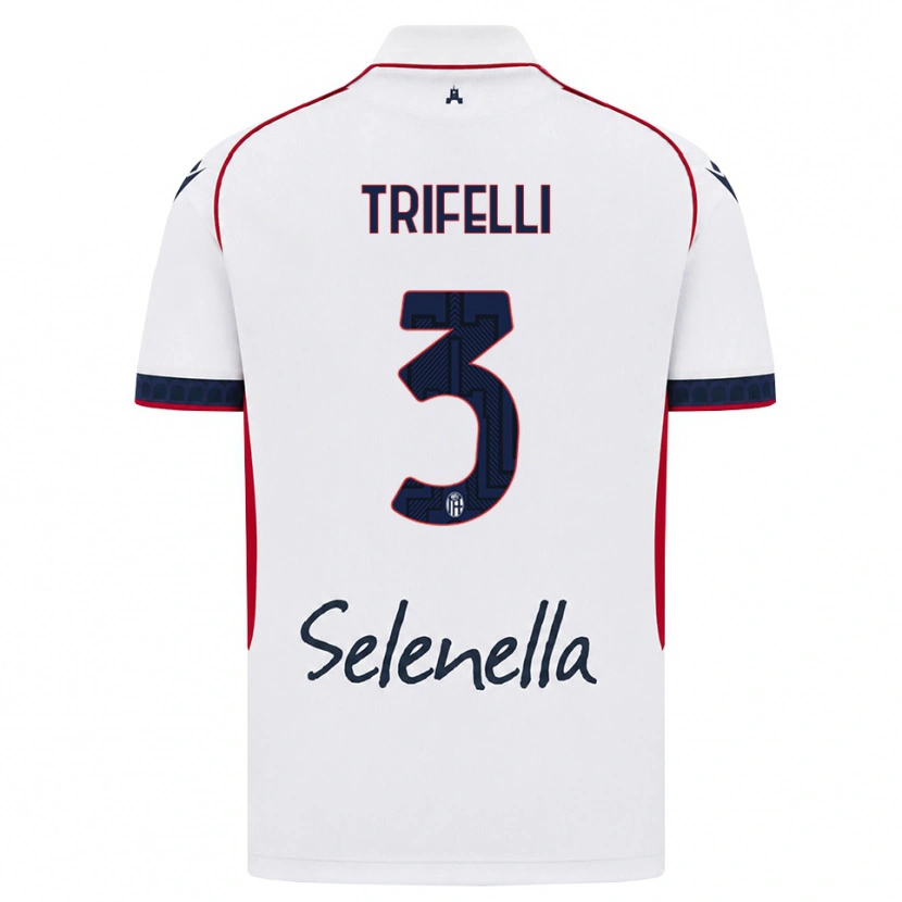 Danxen Dames Edoardo Trifelli #3 Wit Rood Koninklijk Blauw Uitshirt Uittenue 2026/27 T-Shirt