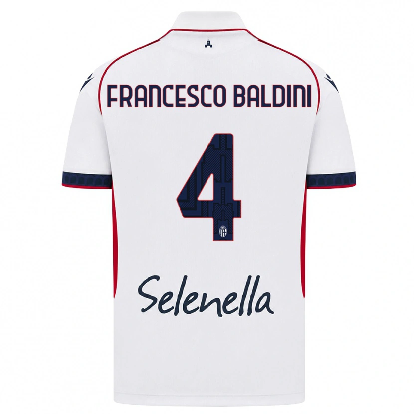 Danxen Dames Giovanni Francesco Baldini #4 Wit Rood Koninklijk Blauw Uitshirt Uittenue 2026/27 T-Shirt