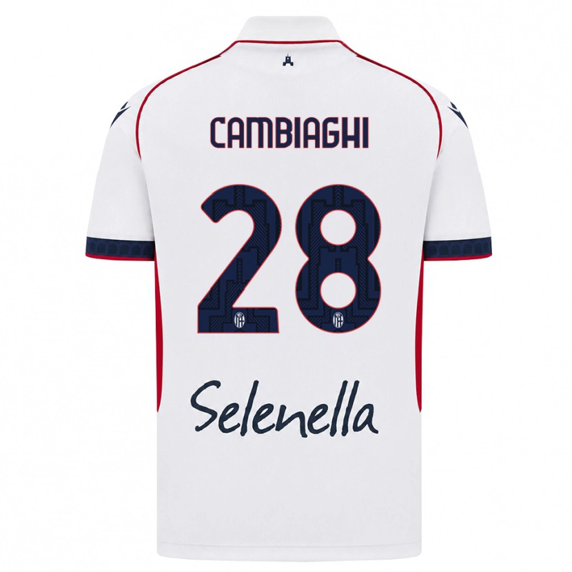 Danxen Dames Nicolò Cambiaghi #28 Wit Rood Koninklijk Blauw Uitshirt Uittenue 2026/27 T-Shirt