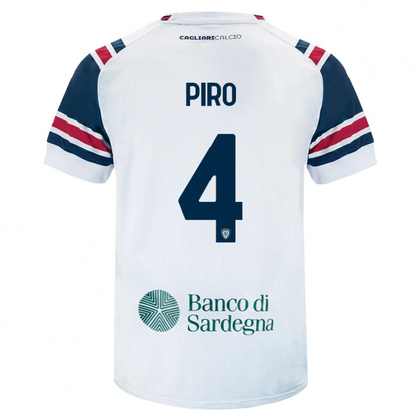 Danxen Dames Samuele Piro #4 Wit Rood Groen Uitshirt Uittenue 2026/27 T-Shirt