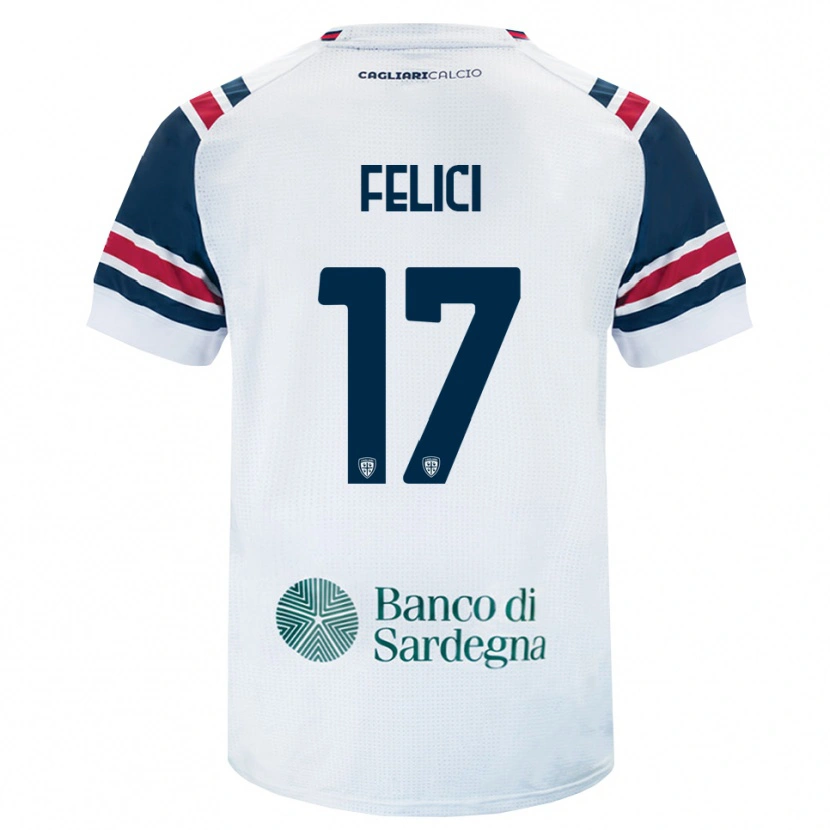 Danxen Dames Mattia Felici #17 Wit Rood Groen Uitshirt Uittenue 2026/27 T-Shirt