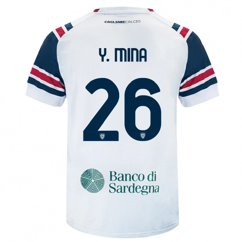 Danxen Dames Yerry Mina #26 Wit Rood Groen Uitshirt Uittenue 2026/27 T-Shirt