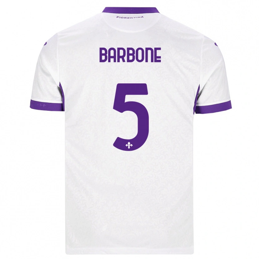 Danxen Dames Mattia Barbone #5 Wit Paars Uitshirt Uittenue 2026/27 T-Shirt