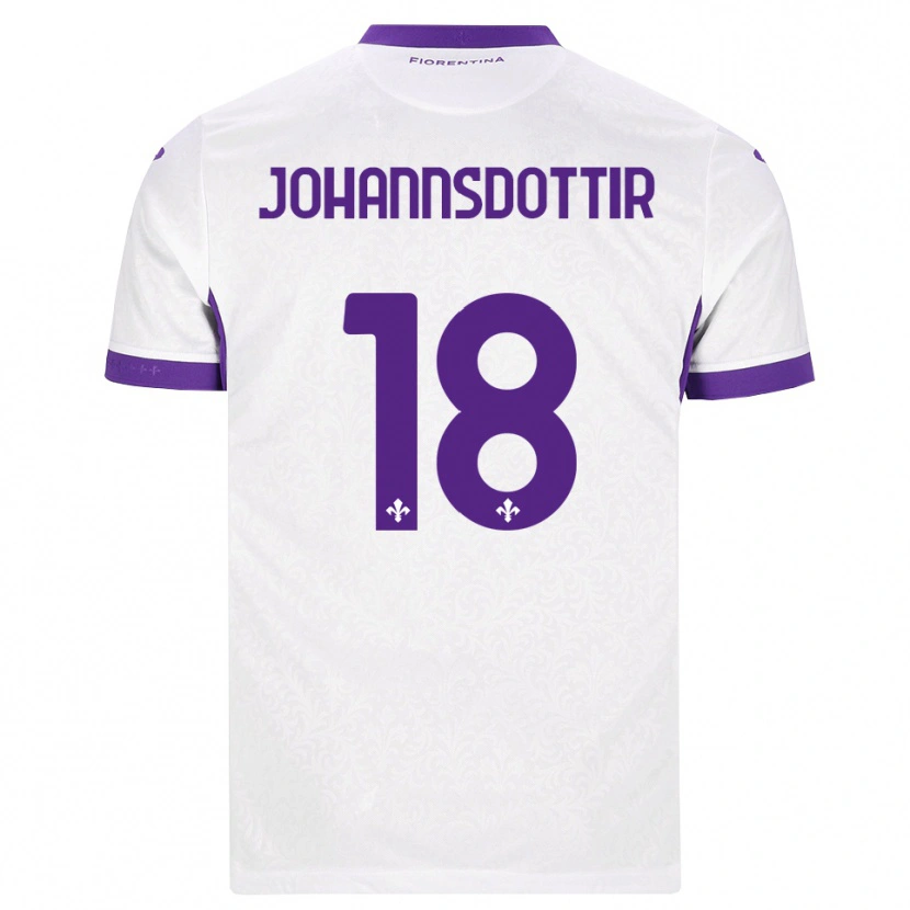 Danxen Dames Alexandra Johannsdottir #18 Wit Paars Uitshirt Uittenue 2026/27 T-Shirt