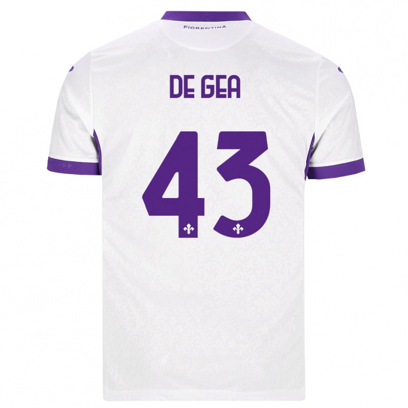 Danxen Dames David De Gea #43 Wit Paars Uitshirt Uittenue 2026/27 T-Shirt