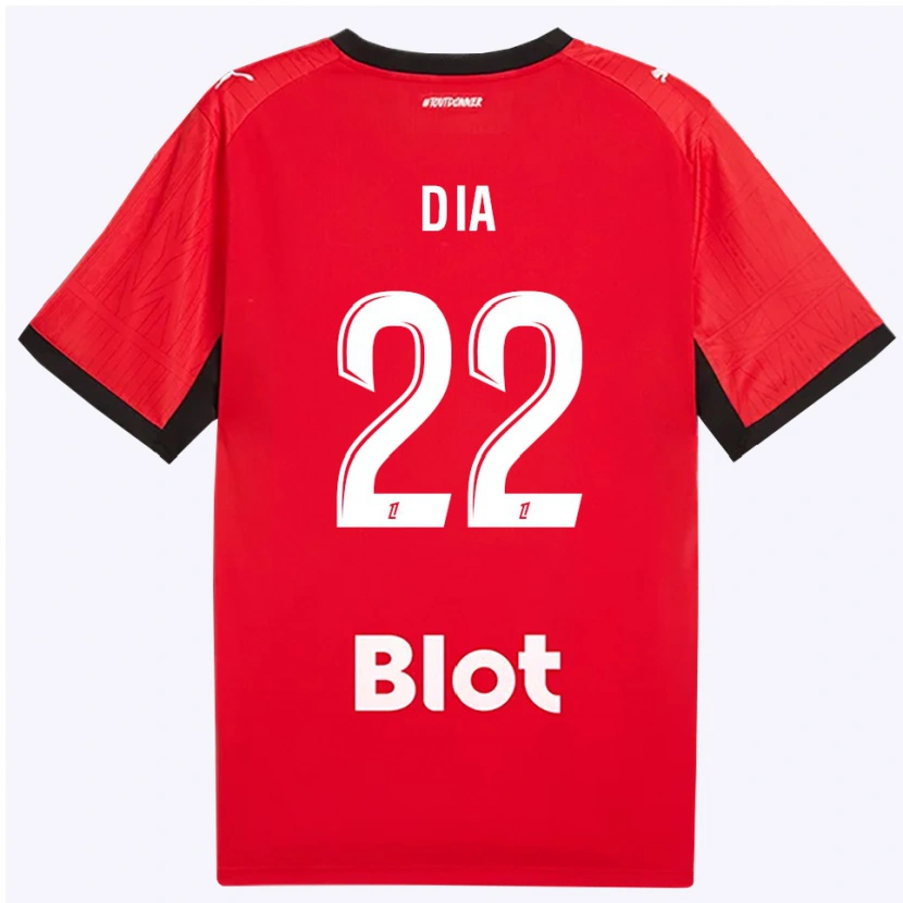 Danxen Dames Boulaye Dia #22 Rood Zwart Wit Thuisshirt Thuistenue 2026/27 T-Shirt