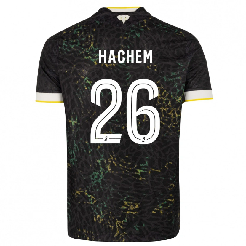 Danxen Dames Ryad Hachem #26 Zwart Wit Geel Uitshirt Uittenue 2026/27 T-Shirt