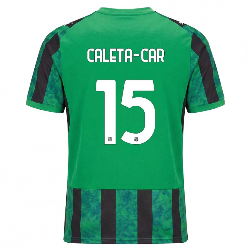 Danxen Kinderen Duje Caleta-Car #15 Groen Zwart Wit Thuisshirt Thuistenue 2026/27 T-Shirt