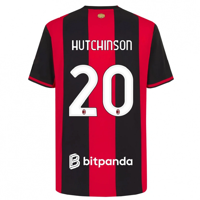 Danxen Kinderen Omari Hutchinson #20 Rood Zwart Wit Thuisshirt Thuistenue 2026/27 T-Shirt