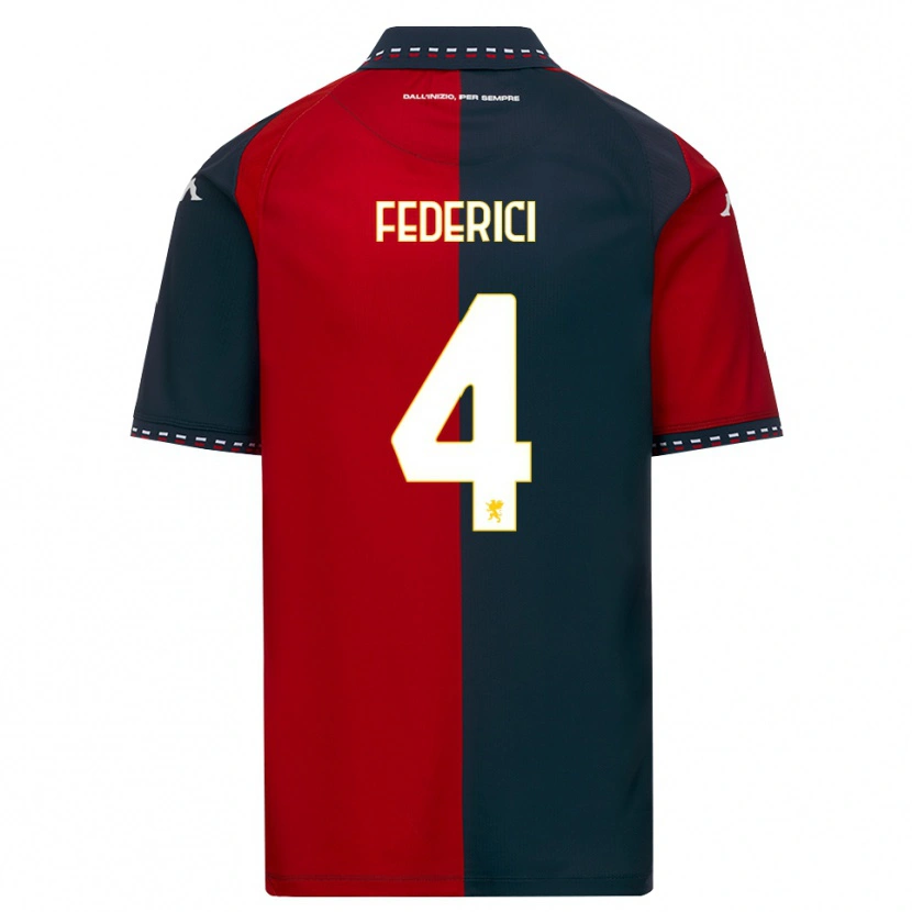 Danxen Kinderen Matteo Federici #4 Rood Zwart Wit Thuisshirt Thuistenue 2026/27 T-Shirt