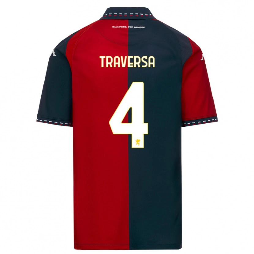 Danxen Kinderen Pietro Traversa #4 Rood Zwart Wit Thuisshirt Thuistenue 2026/27 T-Shirt