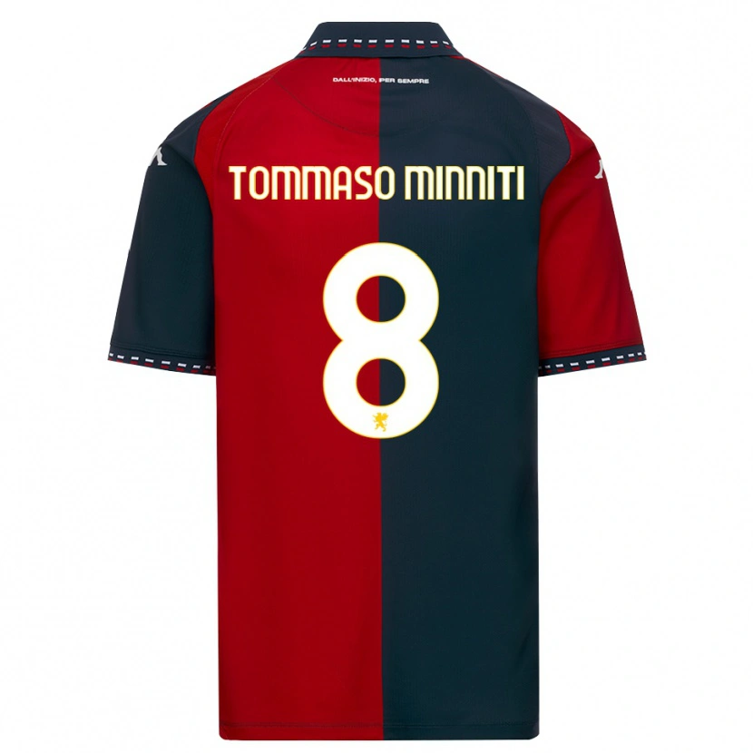 Danxen Kinderen Giovanni Tommaso Minniti #8 Rood Zwart Wit Thuisshirt Thuistenue 2026/27 T-Shirt