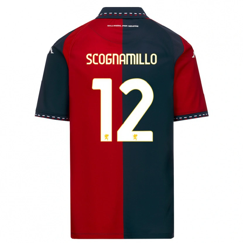 Danxen Kinderen Andrea Scognamillo #12 Rood Zwart Wit Thuisshirt Thuistenue 2026/27 T-Shirt