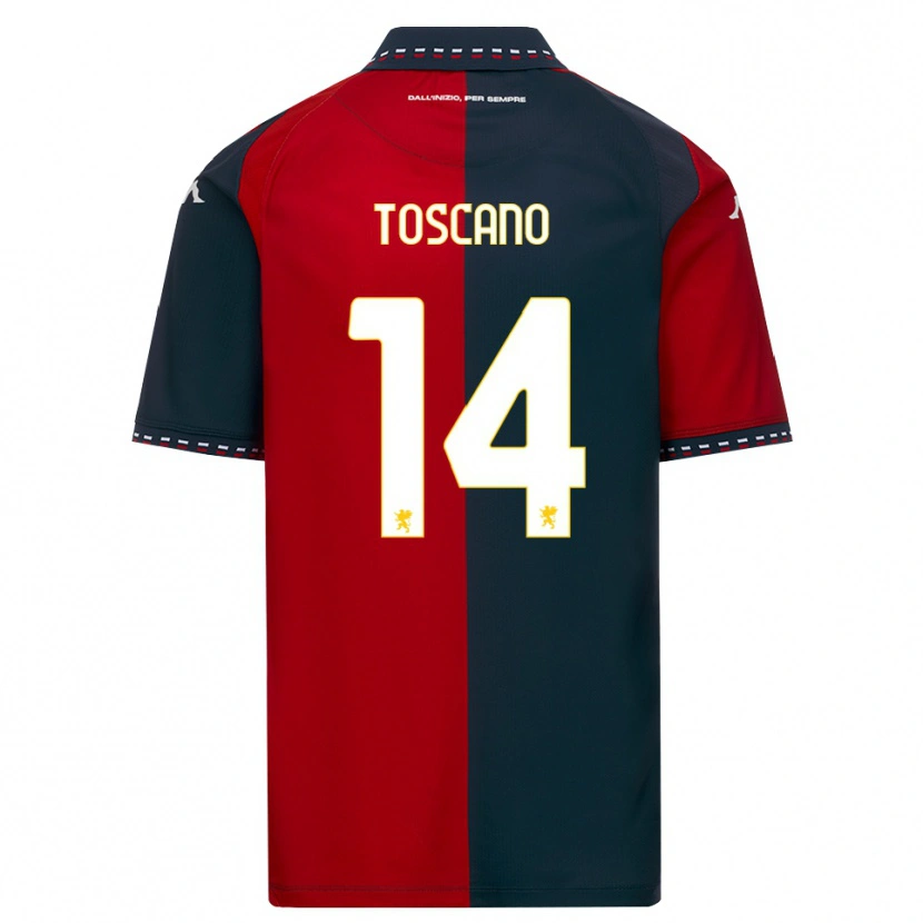 Danxen Kinderen Filippo Toscano #14 Rood Zwart Wit Thuisshirt Thuistenue 2026/27 T-Shirt