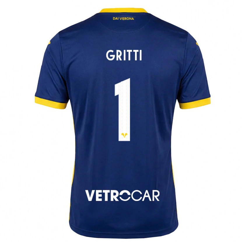 Danxen Kinderen Alessia Gritti #1 Koninklijk Blauw Geel Wit Thuisshirt Thuistenue 2026/27 T-Shirt
