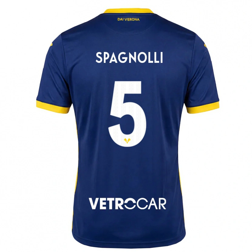 Danxen Kinderen Matteo Spagnolli #5 Koninklijk Blauw Geel Wit Thuisshirt Thuistenue 2026/27 T-Shirt