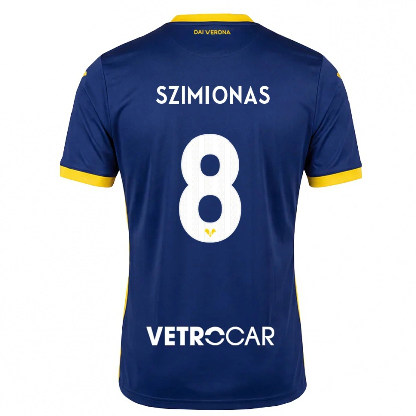 Danxen Kinderen Luca Szimionaș #8 Koninklijk Blauw Geel Wit Thuisshirt Thuistenue 2026/27 T-Shirt