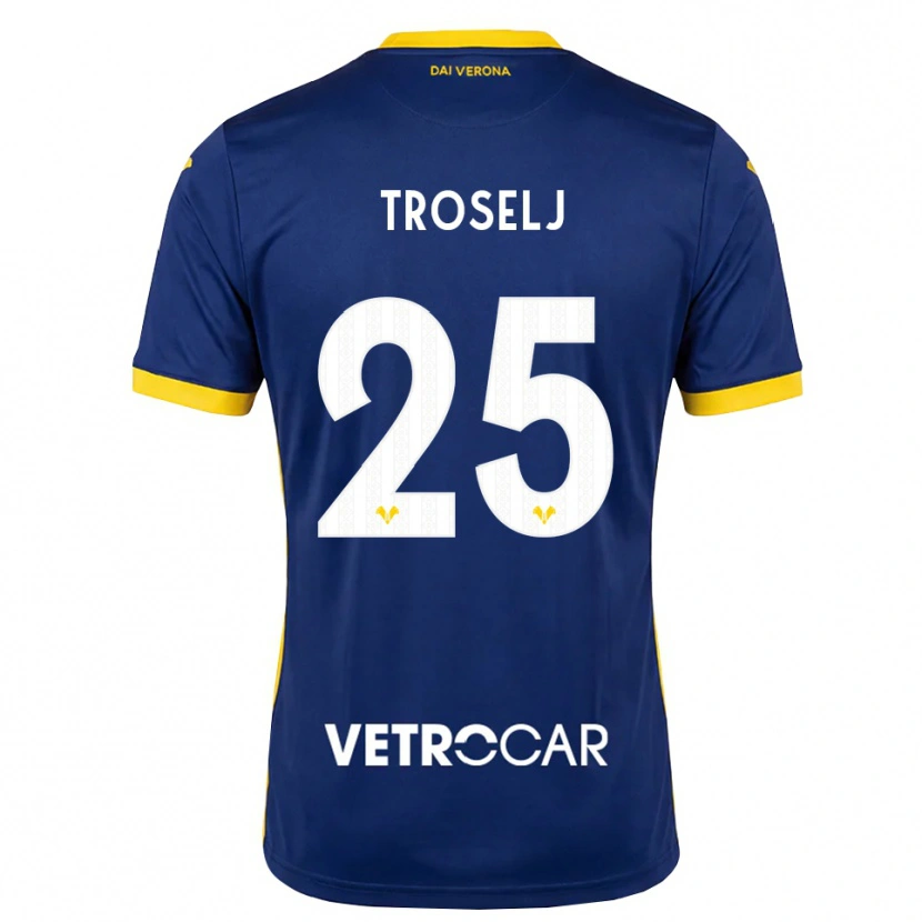 Danxen Kinderen Ethan Troselj #25 Koninklijk Blauw Geel Wit Thuisshirt Thuistenue 2026/27 T-Shirt