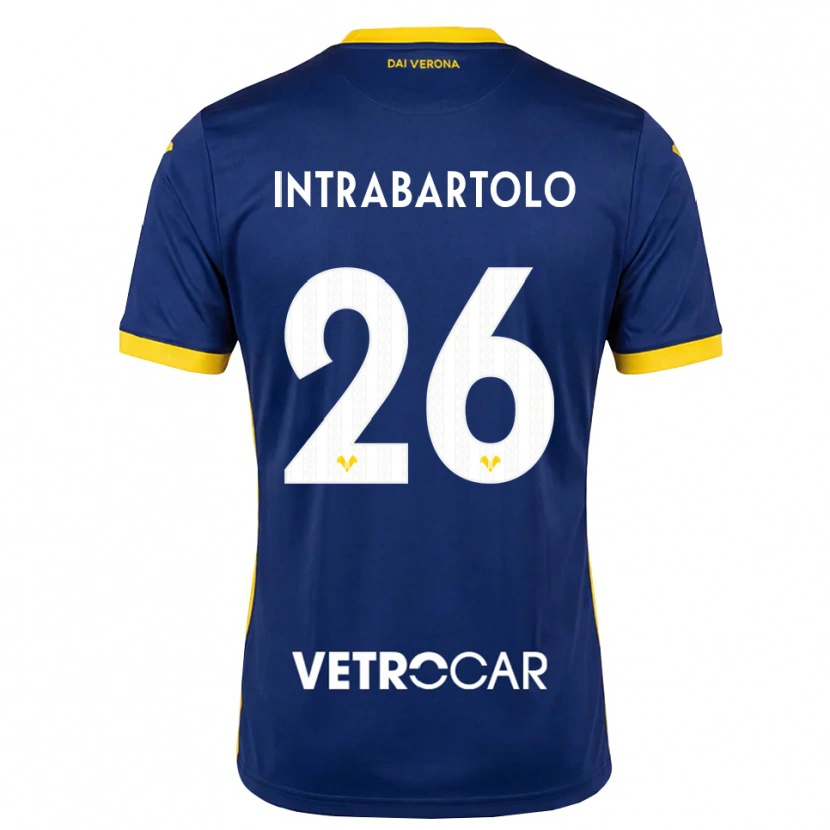 Danxen Kinderen Denis Intrabartolo #26 Koninklijk Blauw Geel Wit Thuisshirt Thuistenue 2026/27 T-Shirt