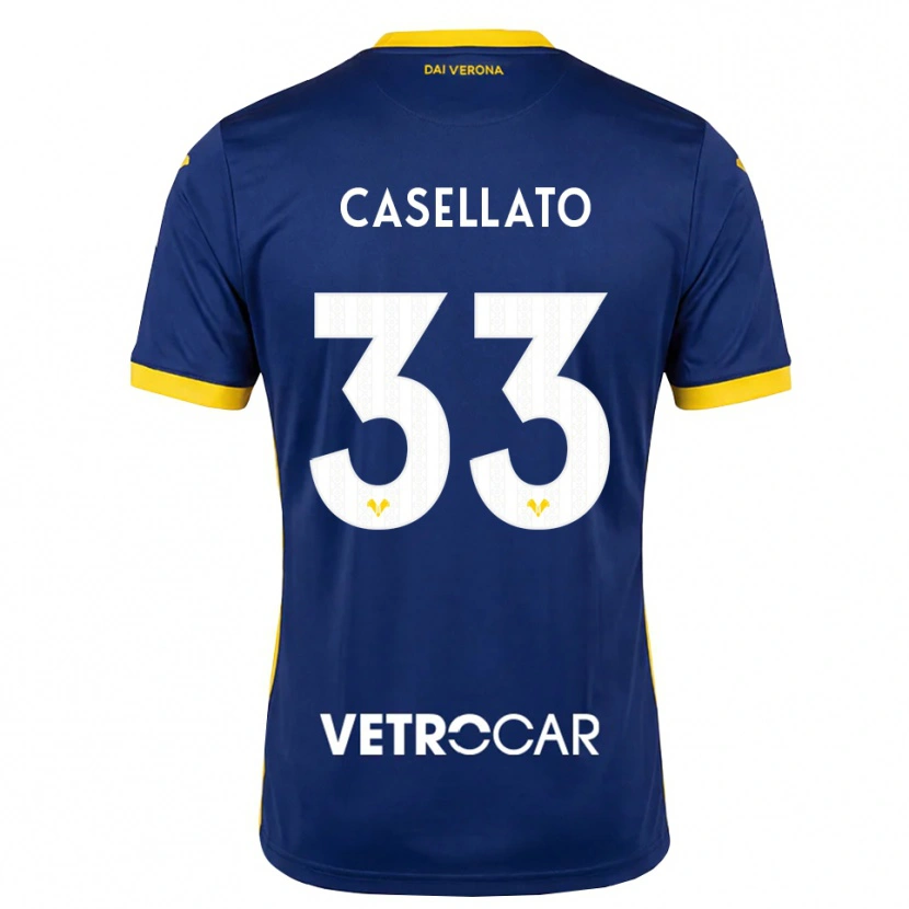 Danxen Kinderen Elisa Casellato #33 Koninklijk Blauw Geel Wit Thuisshirt Thuistenue 2026/27 T-Shirt