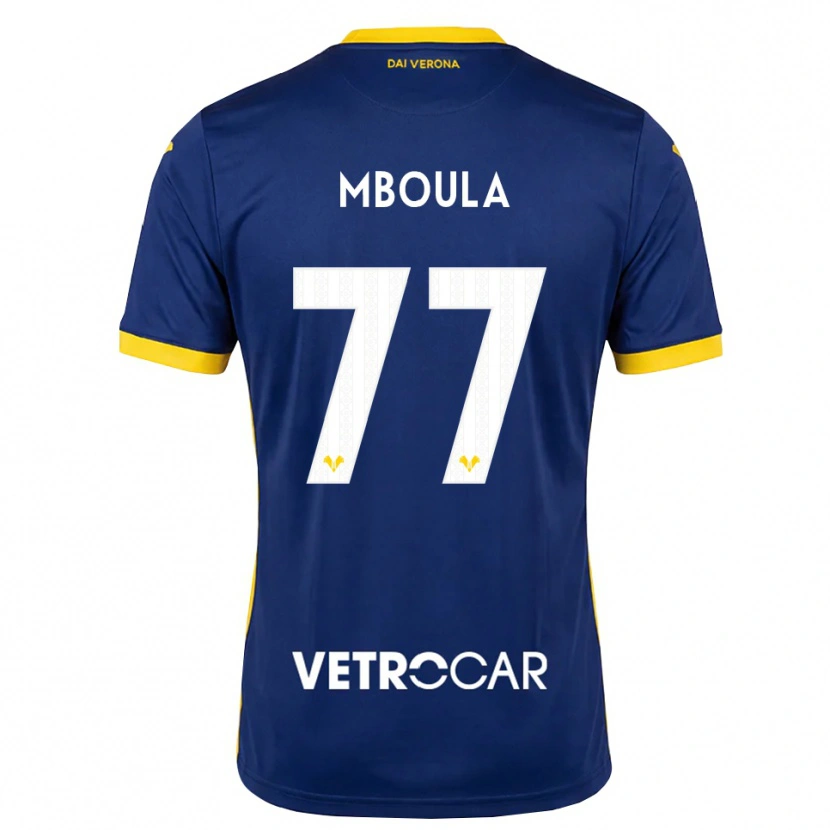 Danxen Kinderen Jordi Mboula #77 Koninklijk Blauw Geel Wit Thuisshirt Thuistenue 2026/27 T-Shirt