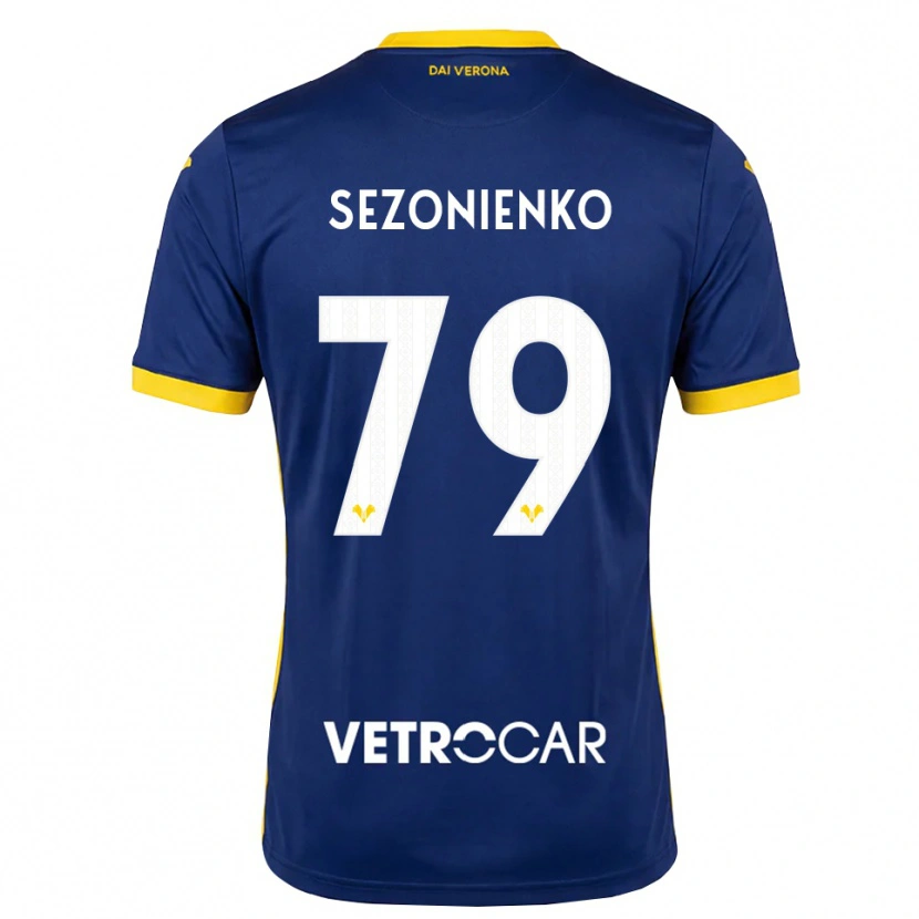 Danxen Kinderen Kacper Sezonienko #79 Koninklijk Blauw Geel Wit Thuisshirt Thuistenue 2026/27 T-Shirt