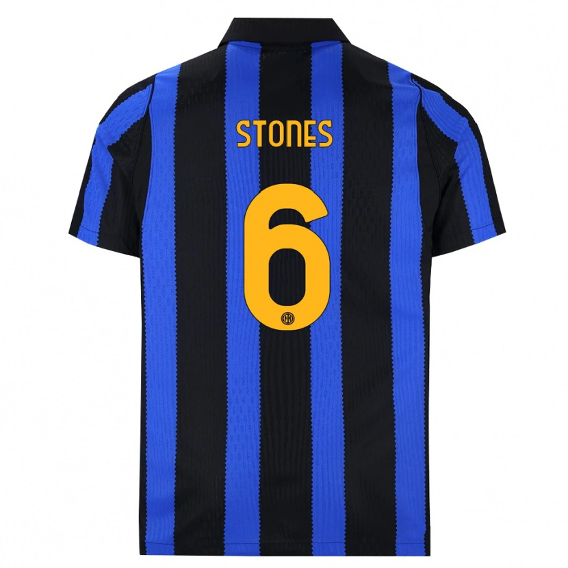 Danxen Kinderen John Stones #6 Zwart Blauw Geel Thuisshirt Thuistenue 2026/27 T-Shirt