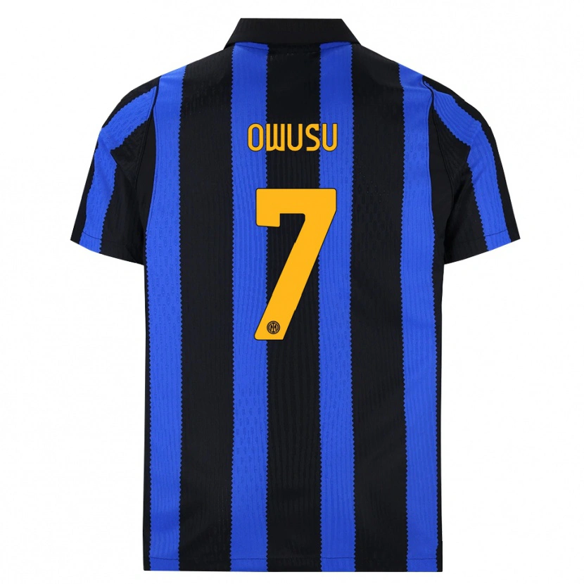 Danxen Kinderen Enoch Owusu #7 Zwart Blauw Geel Thuisshirt Thuistenue 2026/27 T-Shirt