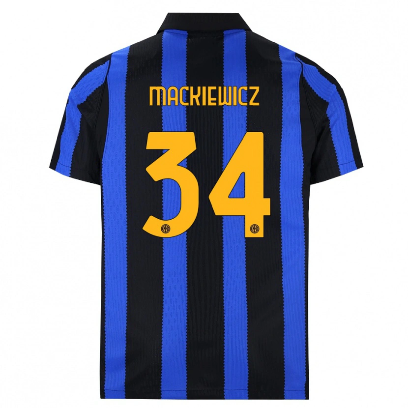 Danxen Kinderen Patryk Mackiewicz #34 Zwart Blauw Geel Thuisshirt Thuistenue 2026/27 T-Shirt