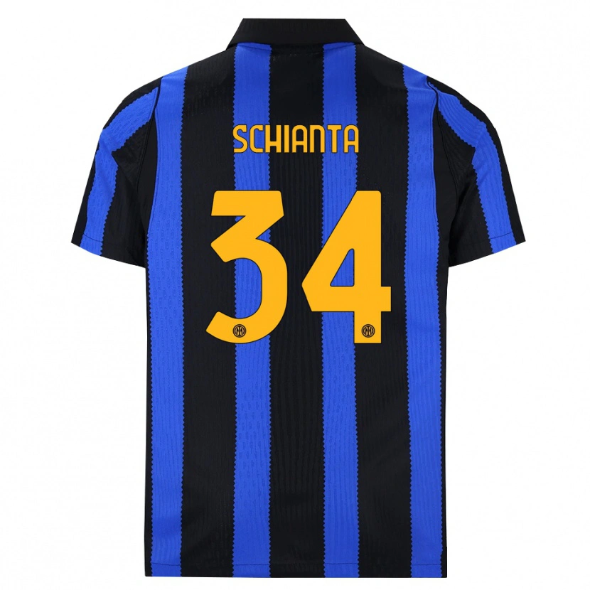 Danxen Kinderen Valentina Schianta #34 Zwart Blauw Geel Thuisshirt Thuistenue 2026/27 T-Shirt