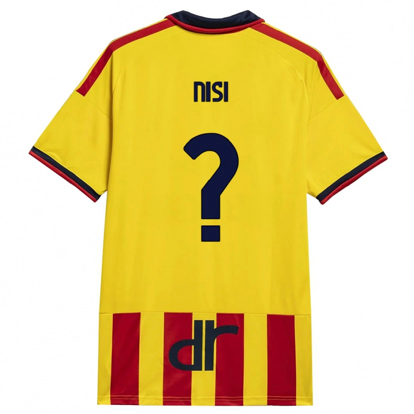Danxen Kinderen Giuseppe Nisi #0 Geel Rood Thuisshirt Thuistenue 2026/27 T-Shirt