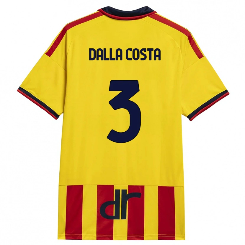 Danxen Kinderen Luca Dalla Costa #3 Geel Rood Thuisshirt Thuistenue 2026/27 T-Shirt