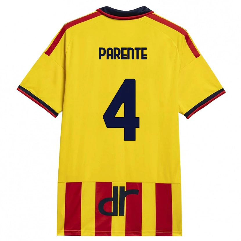 Danxen Kinderen Francesco Parente #4 Geel Rood Thuisshirt Thuistenue 2026/27 T-Shirt