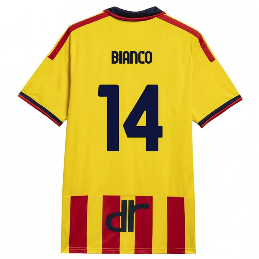 Danxen Kinderen Gioele Bianco #14 Geel Rood Thuisshirt Thuistenue 2026/27 T-Shirt