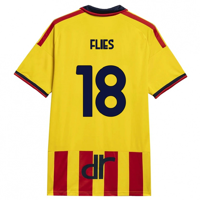 Danxen Kinderen Jarne Flies #18 Geel Rood Thuisshirt Thuistenue 2026/27 T-Shirt