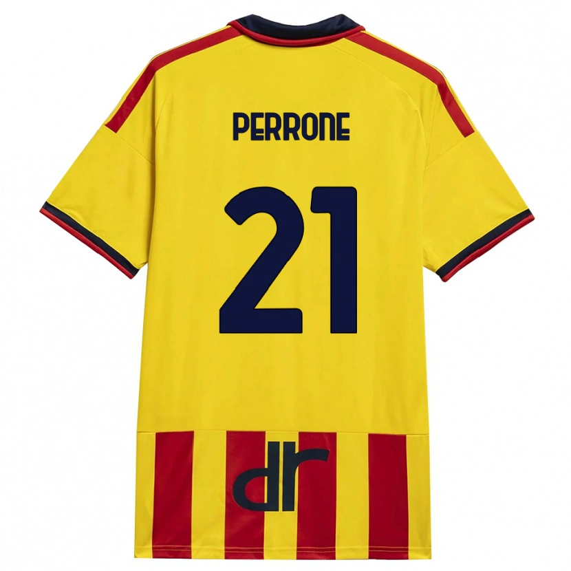 Danxen Kinderen Samuele Perrone #21 Geel Rood Thuisshirt Thuistenue 2026/27 T-Shirt