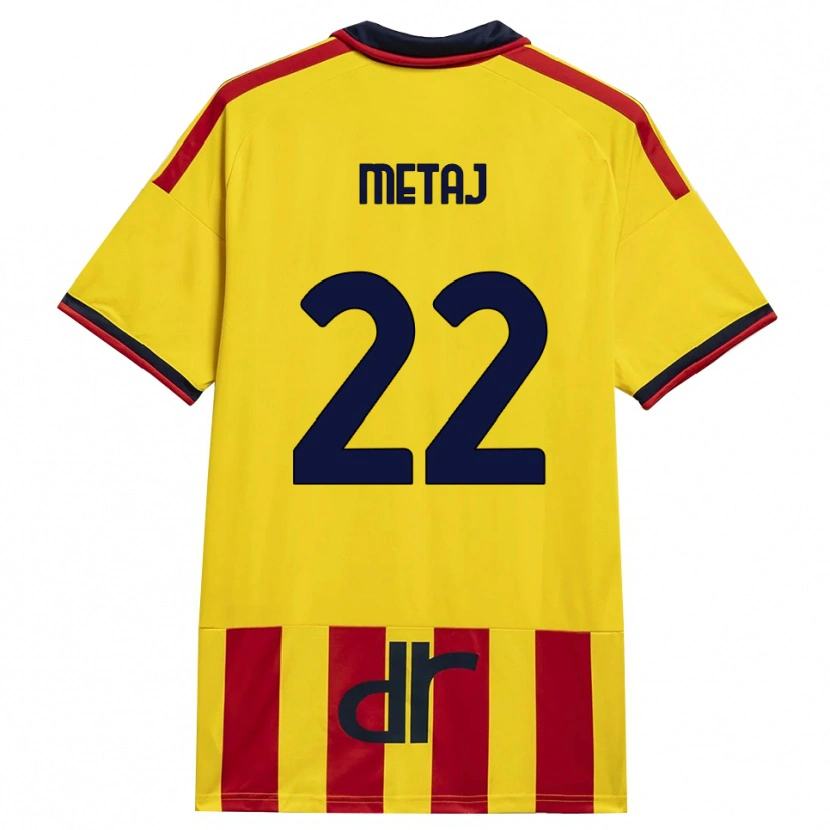 Danxen Kinderen Dejvi Metaj #22 Geel Rood Thuisshirt Thuistenue 2026/27 T-Shirt
