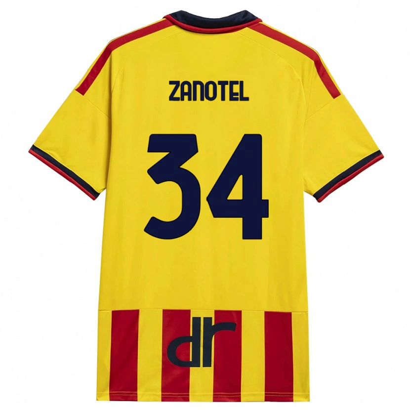 Danxen Kinderen Giovanni Zanotel #34 Geel Rood Thuisshirt Thuistenue 2026/27 T-Shirt
