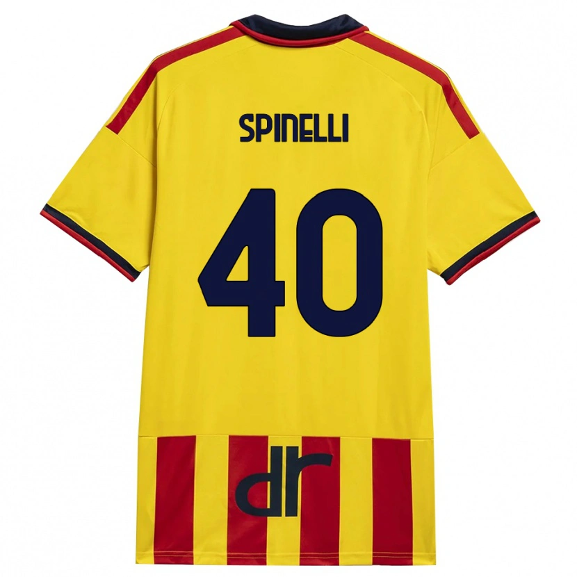 Danxen Kinderen Nicolò Spinelli #40 Geel Rood Thuisshirt Thuistenue 2026/27 T-Shirt